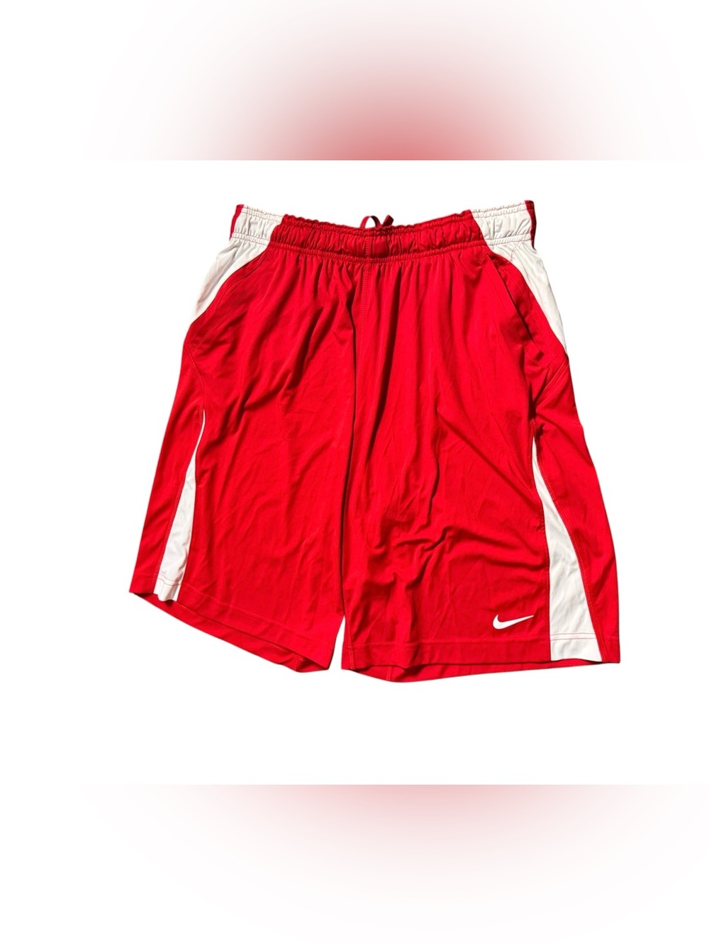 Nike Men’s Red Athletic Shorts with White‎ Side Panels